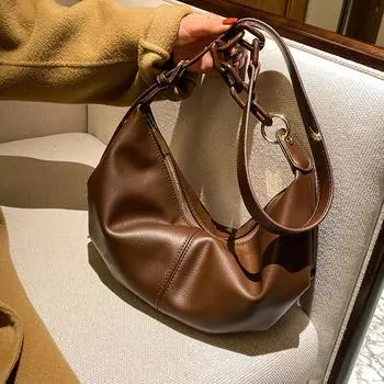 Премиальная текстура мягкой кожи сумка женская универсальная популярная сумка-мессенджер нишевый дизайн сумка-пельмень кофейный