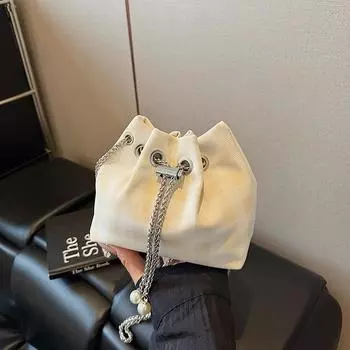 Премиальная текстура нишевая клетчатая тканевая сумка-мессенджер лето новая трендовая модная портативная сумка-ведро женская сумка