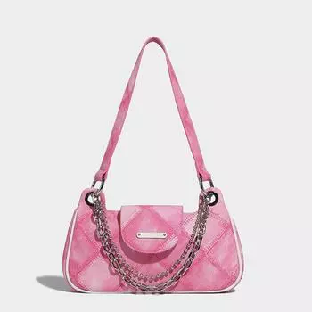 Премиальная текстура нишевая сумка женская 2024 новая модная универсальная сумка-мессенджер на одно плечо подмышкой маленькая квадратная сумка розовый