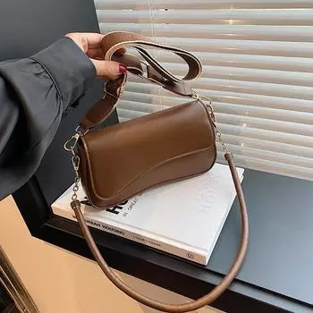 Премиальная текстура Нишевая женская сумка через плечо сумка на одно плечо подмышкой маленькая квадратная сумка чёрный