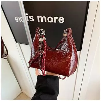 Премиальная текстура ретро сумка женская большая вместимость 2024 новая нишевая сумка через плечо сумка для почтальона сумка для пельменей чёрный