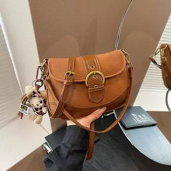 Премиальная текстура сумка-седло женская простая сумка через подмышку повседневная сумка через плечо сумка-мессенджер 25*4*17