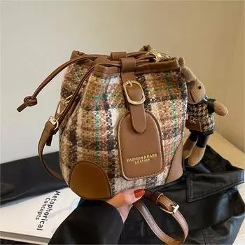 Премиальная текстура, универсальная сумка-мессенджер, маленькая сумка-ведро, женская, модная, дорожная, ретро, сумка-мессенджер