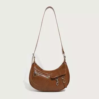 Премиальная текстура женская сумка-мессенджер Niche Design Crescent Bag Y2K Locomotive Bag сумка через плечо подмышкой коричневый