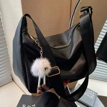 Премиальная текстурированная мягкая кожаная сумка женская 2024 новая модная широкополосная сумка-мессенджер женская осенняя универсальная сумка-подушка через плечо