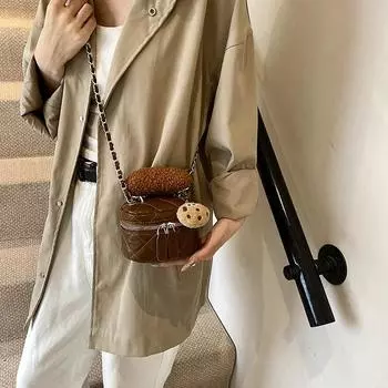 Премиальная текстурированная сумка женская сумка-мессенджер Tide с ромбовидной цепочкой маленькая квадратная сумка модная сумка коричневый