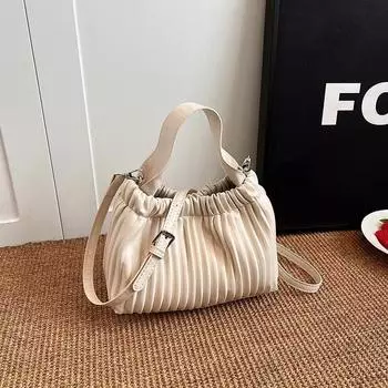 Премиальная Текстурная Сумка Женская Модная Сезонная Сумка Сумка Через Плечо белый