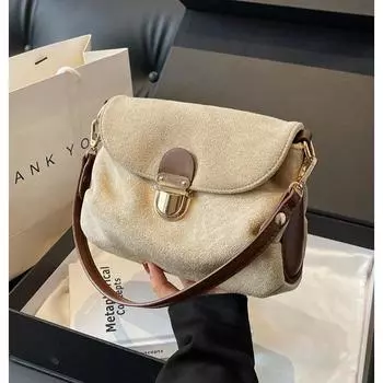 Премиальная универсальная сумка для поездок на работу под мышкой, зимняя женская сумка в стиле ретро, матовая сумка через плечо, сумка из искусственной кожи чёрный