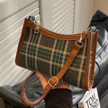 Премиальная женская сумка-палка 2024 года, новая модная ретро-сумка через плечо и подмышку, женская маленькая сумка в иностранном стиле серый