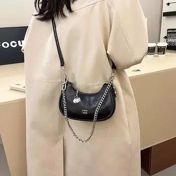 Премиальная женская сумка в иностранном стиле 2024 года, новая универсальная сумка-мессенджер, изысканная сумка через плечо подмышкой белый