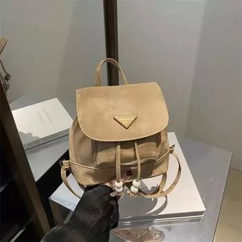 Премиальная женская сумка в иностранном стиле 2025 года, модный универсальный рюкзак, изысканный мини-школьный портфель хаки