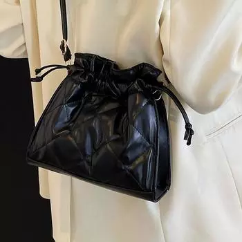 Премиальная женская сумка в иностранном стиле, модная универсальная сумка-ведро, модная сумка через плечо с цепочкой из бриллиантов для женщин хаки