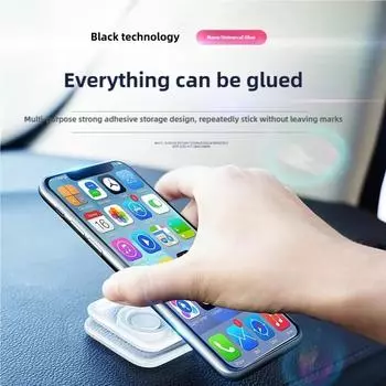 Премиальное автомобильное крепление для телефона Nano Pad - держатель телефона на приборную панель без зажима с прочной клеевой технологией Round style, 1PC белый