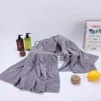 Премиальное банное полотенце из кораллового флиса, большого размера, с высокой впитываемостью, быстросохнущее, с дизайном необработанного края, толстое, мягкое, пляжное полотенце для взрослых, не линяющая ткань 70*140cm серый