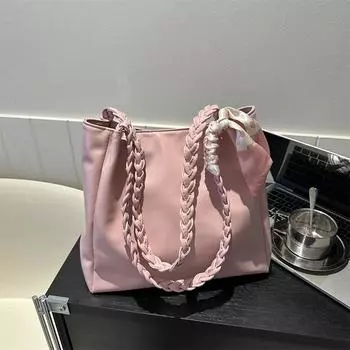 Премиальное чувство иностранного стиля, большая вместительная сумка 2024 года, новая модная сумка через плечо для поездок на работу, летняя повседневная простая сумка-тоут белый