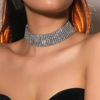 Премиальное чувство супер вспышки 8 рядов кристаллов ожерелье нишевый дизайн мода роскошь ключичная цепочка свадебное ожерелье женское ожерелье