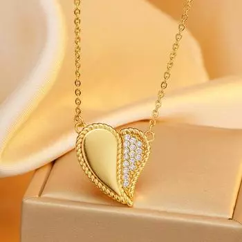 Премиальное магнитное ожерелье Sense в форме сердца с бриллиантами, женское нишевое дизайнерское ожерелье Sense, универсальная цепочка на ключицу, цепочка на шею с любовью золотой