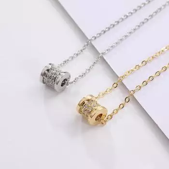 Премиальное женское летнее ожерелье с подвеской на ключицу, не выцветает — модный европейский и американский стиль AN01784HK белого золота