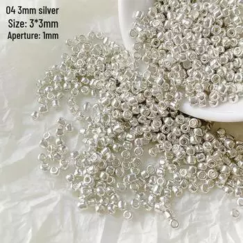 Премиальные 3-миллиметровые гальванизированные золотые и серебряные бисеры для изготовления украшений своими руками