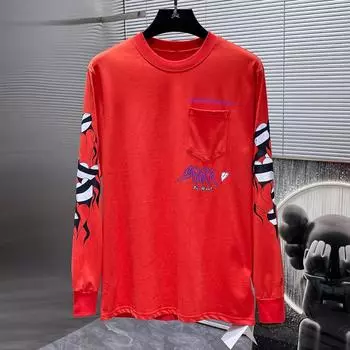 Премиальные футболки с длинными рукавами для мужчин и женщин на осень и зиму Extra Large красный