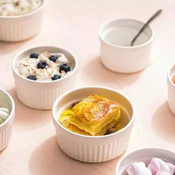 Премиальные керамические полосатые миски, антипригарные и термостойкие, идеально подходят для подачи десертов и закусок, можно мыть в посудомоечной машине