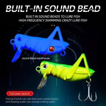 Премиальные рыболовные приманки для кузнечиков, крючки, реалистичные искусственные насекомые с депрессором для языка дубильная кора