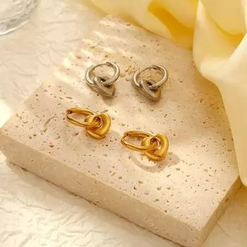 Премиальные серьги Love Circle из нержавеющей стали, съемные женские простые серьги в стиле темперамент