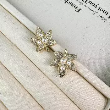 Премиальные серьги Maple Leaf женские серьги Chao Street Shooting Temperament серьги-подвески изящные серьги из циркония с медной инкрустацией