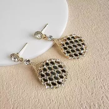 Премиальные серьги, женские универсальные серьги с изящными бриллиантами в форме капли воды и цирконием, легкие роскошные персонализированные серьги.