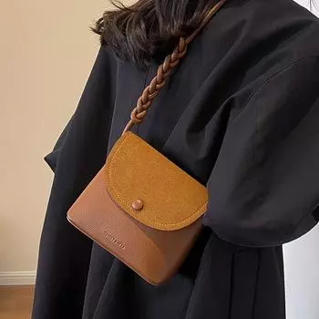 Премиальные женские сумки Сумки через плечо Осенние и зимние сумки-ведра Ретро-нишевый дизайн Универсальные женские сумки через плечо чёрный