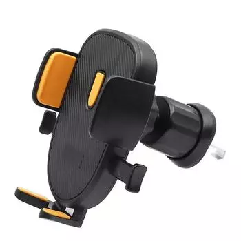 Премиальный автомобильный держатель для телефона на решетку воздуховода - вращение на 360° с противоскользящей силиконовой рукояткой для всех смартфонов 4-7 Standard Version чёрный