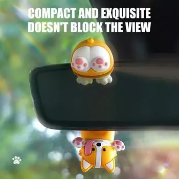 Премиальный автомобильный освежитель воздуха с подвижным диффузором - крепление на зеркало в виде милого кота Gray Puppy