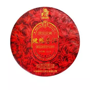 Премиальный чай пуэр из Юньнаньского чайного дерева King с красной розой, 357 г, чайная лепешка