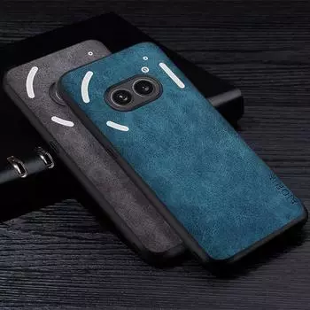 Премиальный чехол для телефона из искусственной кожи for Nothing Phone 2A, устойчивый к царапинам однотонный чехол for Nothing Phone2A, накидка Funda Nothing Phone 2A коричневый