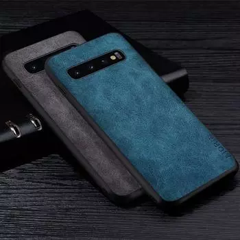 Премиальный чехол из искусственной кожи для Samsung Galaxy S10 Plus Lite S10E, устойчивый к царапинам однотонный чехол для Samsung Galaxy 10 5G Case Galaxy S10 коричневый