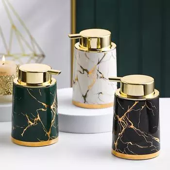 Премиальный керамический пенящийся флакон дезинфицирующего средства для рук для роскошных ванных комнат белый