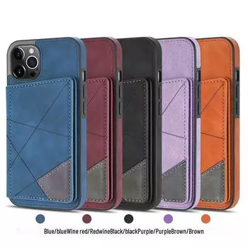 Премиальный кожаный чехол для iPhone 13 Pro Max и Samsung S22 — многофункциональный и защитный дизайн в стиле Apple Skin-feel S21FE кларет