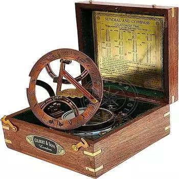 Премиальный латунный солнечный компас - 5 Gilbert Steampunk Sundial Compass