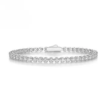 Премиальный легкий роскошный рождественский браслет из серебра 925 пробы с муассанитом 16.5cm