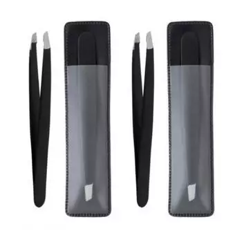 Премиальный пинцет Gentleman Precision Tip Slanted Premium, черный, 2 шт.