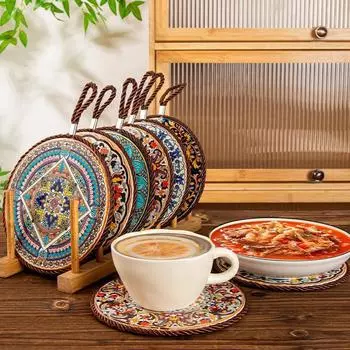 Премиальный термоизолированный коврик для стола - Большой, Высокотемпературный подстаканник и подставка для кастрюль для чашек, мисок, тарелок и кастрюль Phoenix 17cm