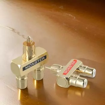 Премиум 2шт аудио Y-разветвитель адаптер 1 штекер на 2 гнезда позолоченный дизайн