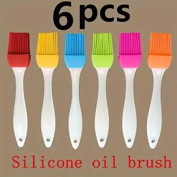 Premium 6-Piece Silicone Basting Brush Set - Non-Toxic, Heat Resistant, Easy to Clean Baking and Grilling Essentials for BBQ Enthusiasts 6 pieces