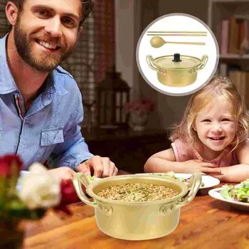 Премиум алюминиевая кастрюля для лапши быстрого приготовления с ручкой, антипригарная, устойчивая к коррозии, корейский суп Рамен для гриля