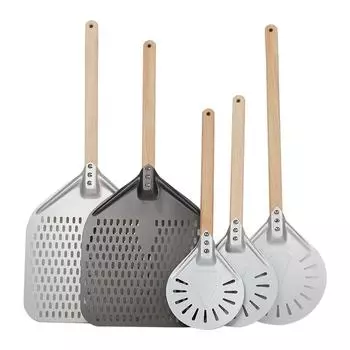 Премиум алюминиевая лопатка для пиццы, инструменты для снятия кожуры, нескользящая деревянная ручка, лопатка для резки хлеба, сырорезка, лопатка для выпечки, аксессуары
