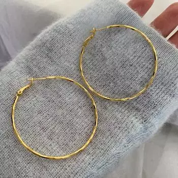Премиум атмосфера простые серьги женские большие круглые темпераментные модные универсальные простые кольца серьги холодный ветер серьги