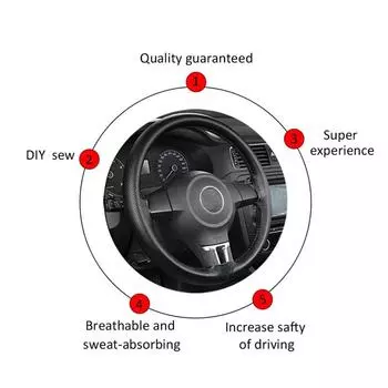 Премиум автомобильный руль оплетка чехол иглы и нитки искусственная кожа автомобильные чехлы набор 5 цветов DIY мягкие автомобильные аксессуары