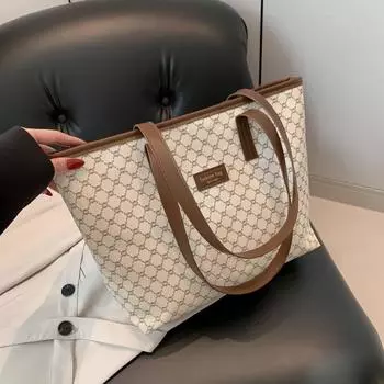 Premium bag women s 2025 fashion versatile portable shoulder bag office worker large capacity tote bag коричневый