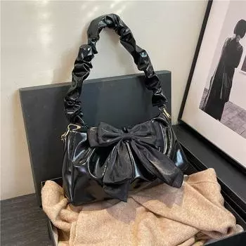 Premium bag women s 2025 new chain shoulder underarm bag versatile pleated messenger small square bag золотой