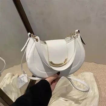 Premium bag women s 2025 new trendy fashion versatile shoulder messenger bag portable saddle bag чёрный